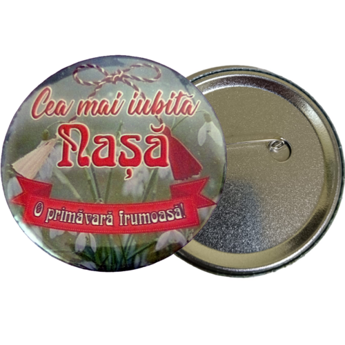 Martisor tip brosa personalizat cu mesaj