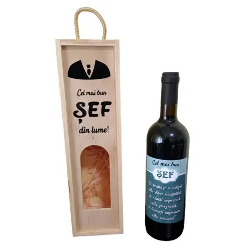Cutie din lemn si sticla personalizate pentru SEF