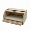 Cutie pentru Paine cu Tocator si Sertar din Lemn, 41x28x21cm alb