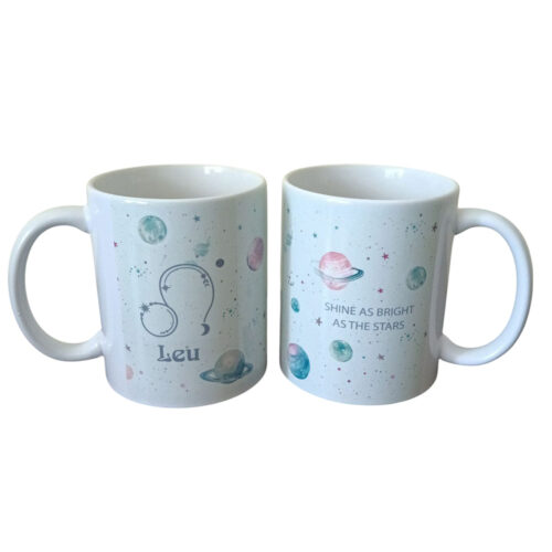 Cana din ceramica cu zodia Leu