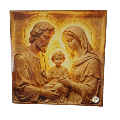 Icoana din sticla cu efect 3D Sfanta Familie