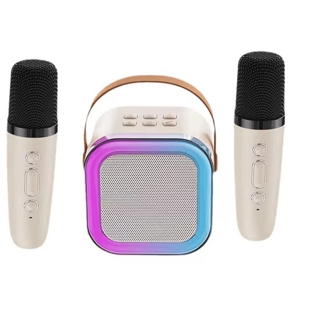 Boxă Cu doua Microfoane – Bluetooth, Karaoke, Compatibilă iOS si Android Boxă Cu doua Microfoane – Bluetooth, Karaoke, Compatibilă iOS si Android