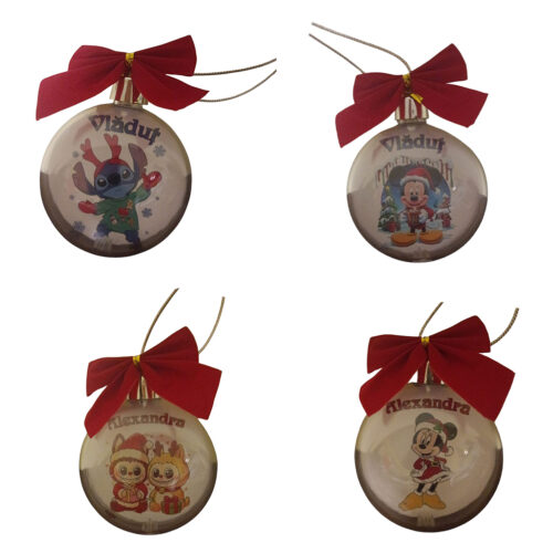 Glob pentru bradul de Craciun personalizat cu numele copilului