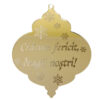 Ornament de brad din plexiglas oglinda aurie personalizat cu mesaj gravat