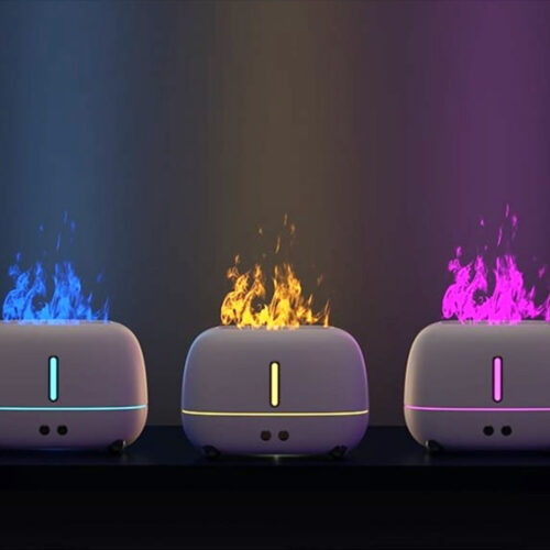 Umidificator de tip flacara, cu aromaterapie