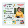 Rama foto patrata din sticla personalizata cu mesaj pentru educatoare
